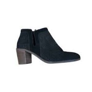 Black Textured Ankle Boots